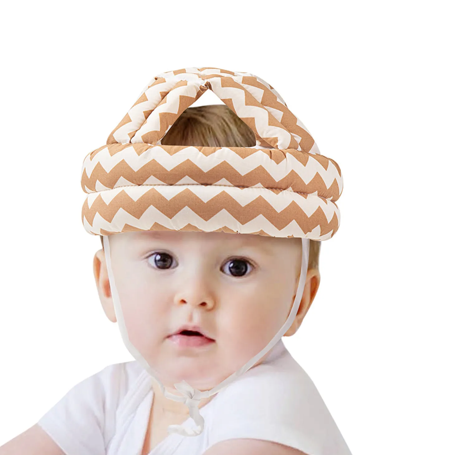 Abstract Brown Cushioned Safety Helmet