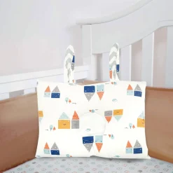 Abstract House White Print Double Sided Pillow