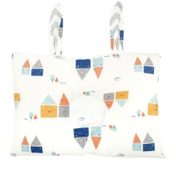 Abstract House White Print Double Sided Pillow