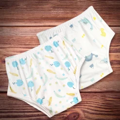 Adjustable & Washable Cloth Diaper Panty 2 Pk Dinosaurs And Fish Multicolour