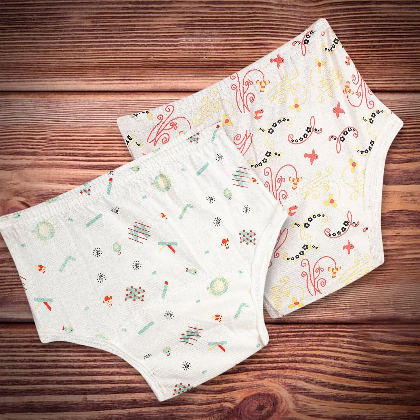 Adjustable & Washable Cloth Diaper Panty 2 Pk Abstract Multicolour