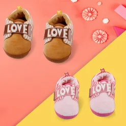All About Love Brown And Pink 2 Pk Booties