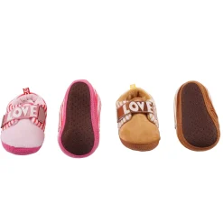 All About Love Brown And Pink 2 Pk Booties