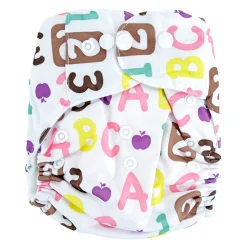 Alphabets & Numbers Pink Adjustable & Washable Diaper