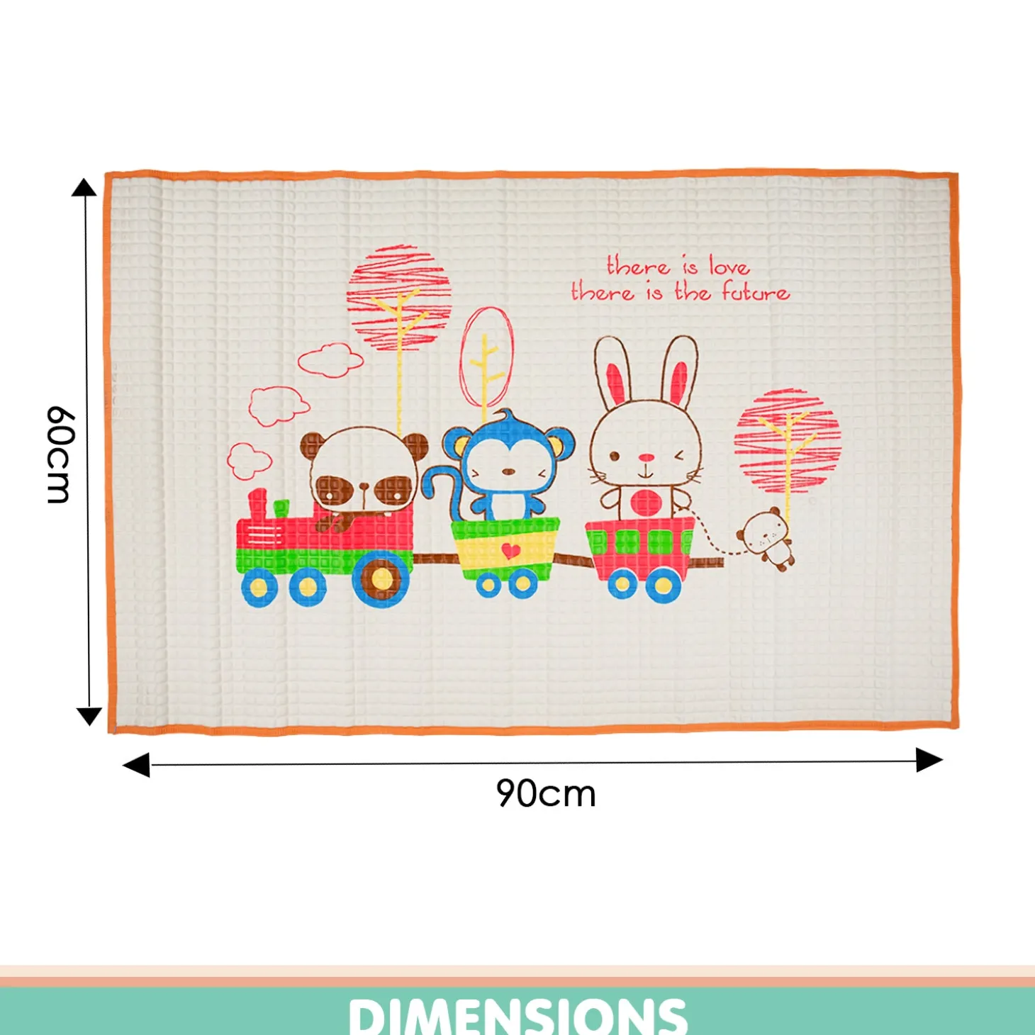 Animal Chu Chu Train Orange Air Filled Waterproof Massage Mat