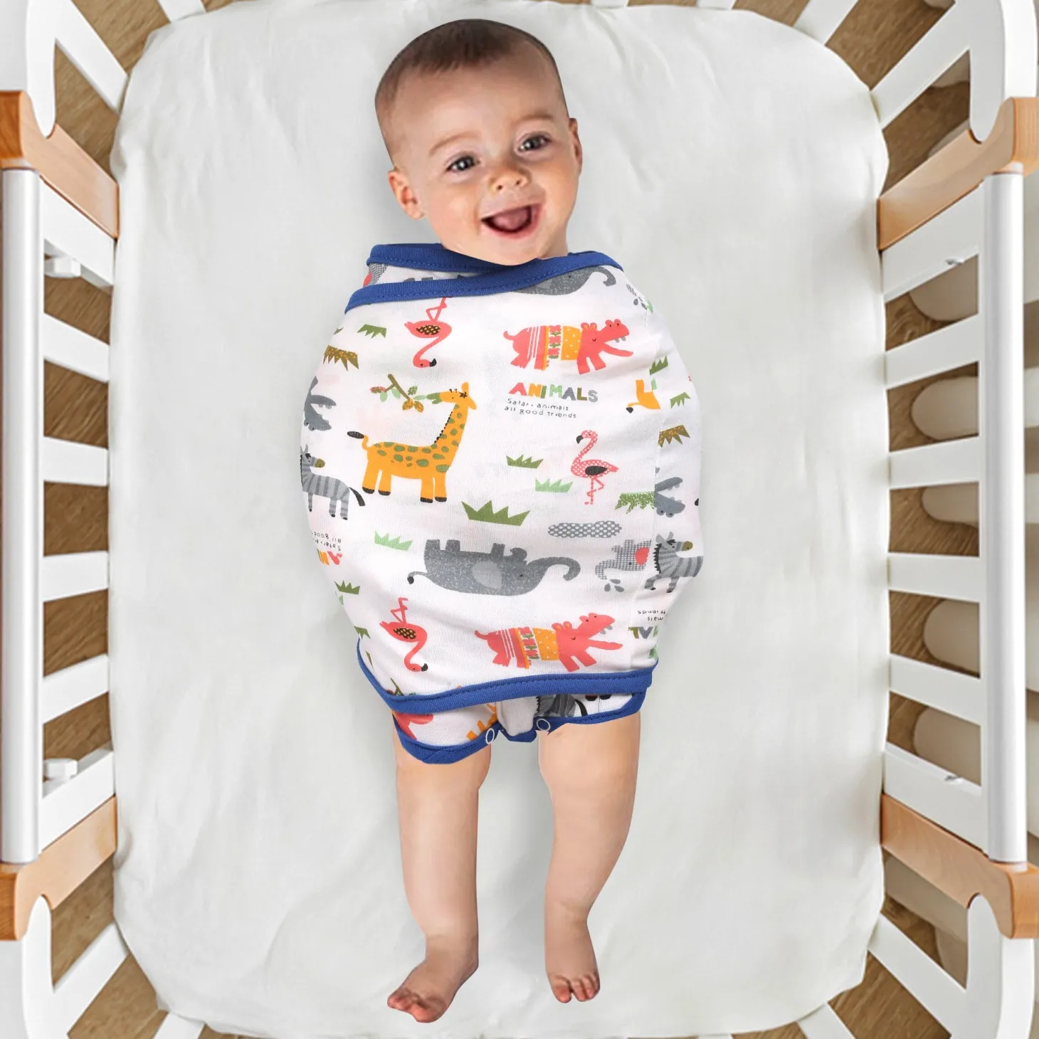 Animal Family Blue Ready Swaddle