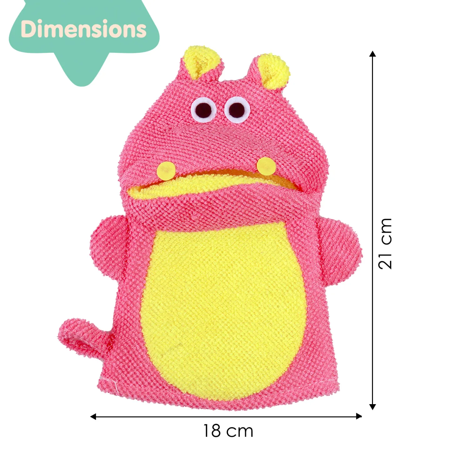 Animal Pink And Yellow Cartoon Bath Glove