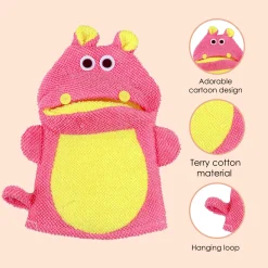 Animal Pink And Yellow Cartoon Bath Glove