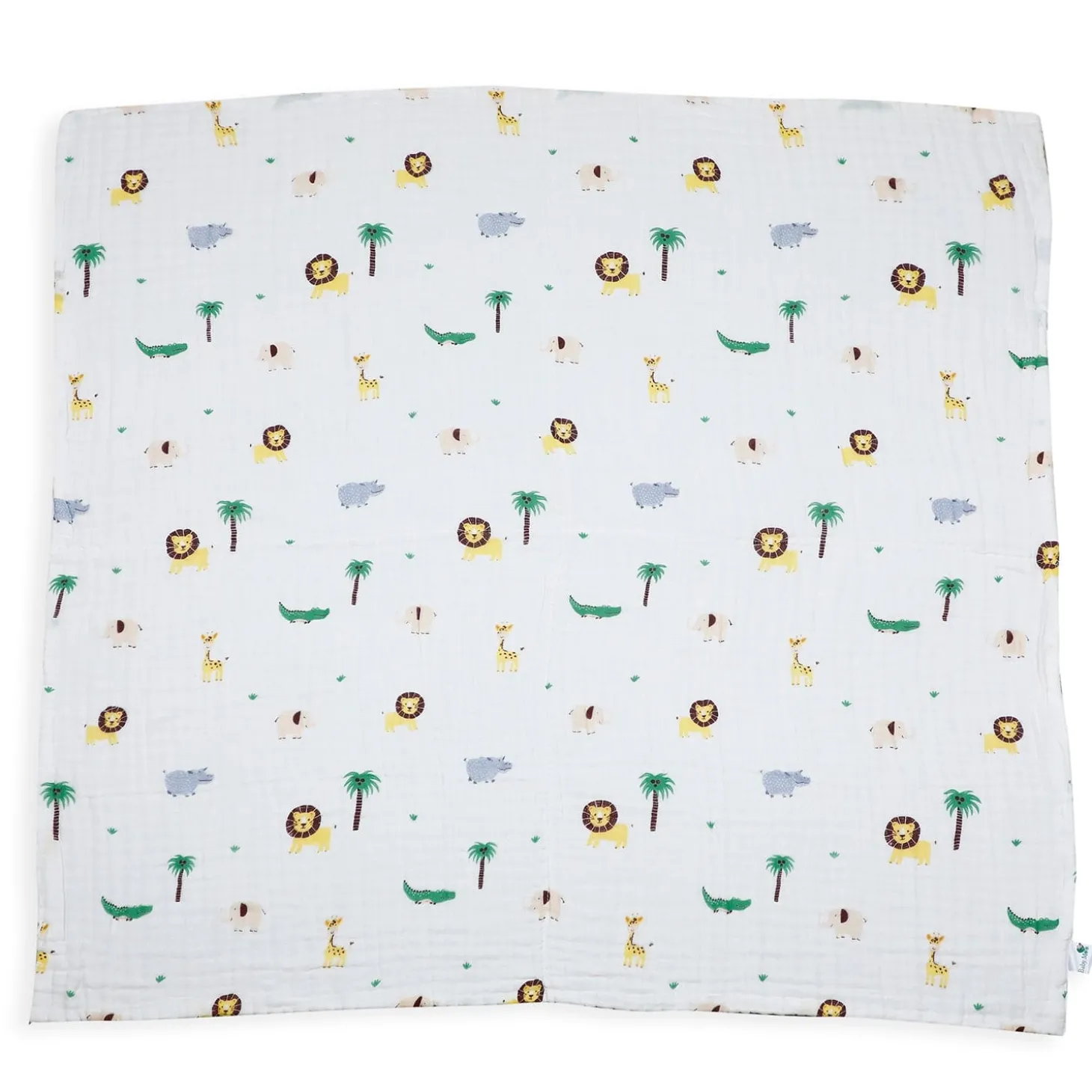Animal Print White Small Print Muslin Blanket