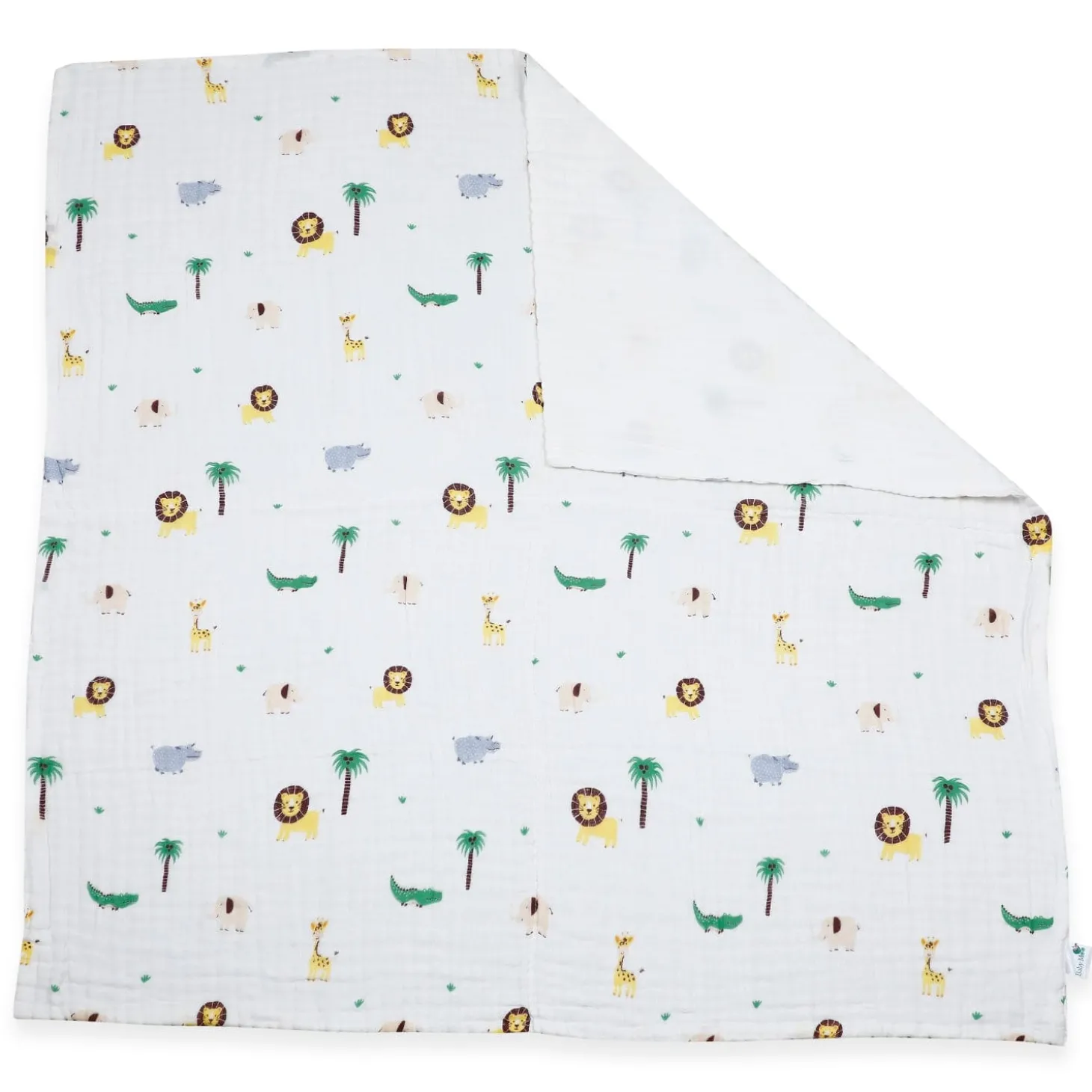 Animal Print White Small Print Muslin Blanket