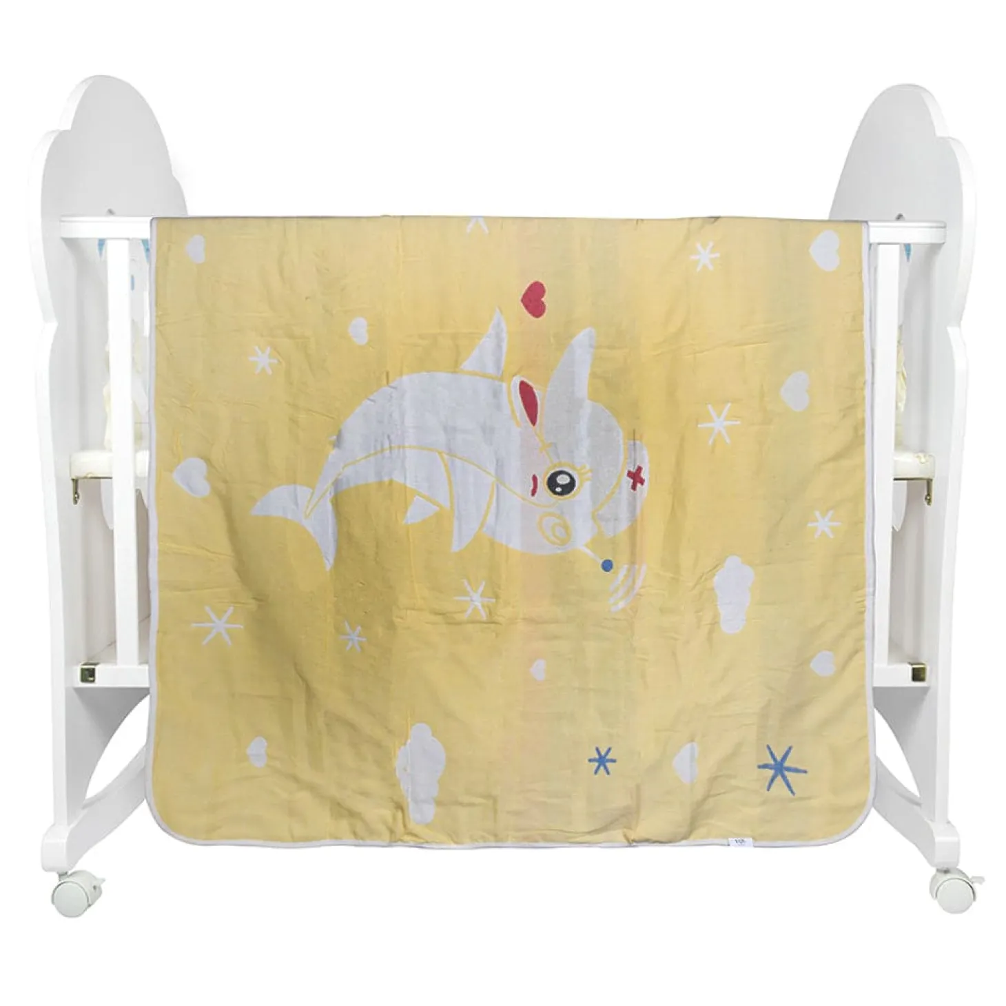 Animal Print Yellow Embossed Baby Large Muslin Blanket