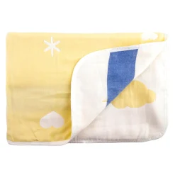 Animal Print Yellow Embossed Baby Large Muslin Blanket