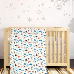 Animals And Grass Blue Blanket