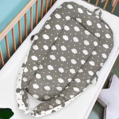 Baby Bed Cum Carry Nest Sleeping On A Cloud Grey