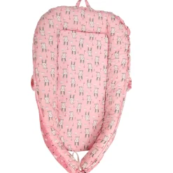 Baby Bed Cum Carry Nest Star And Rabbit Pink