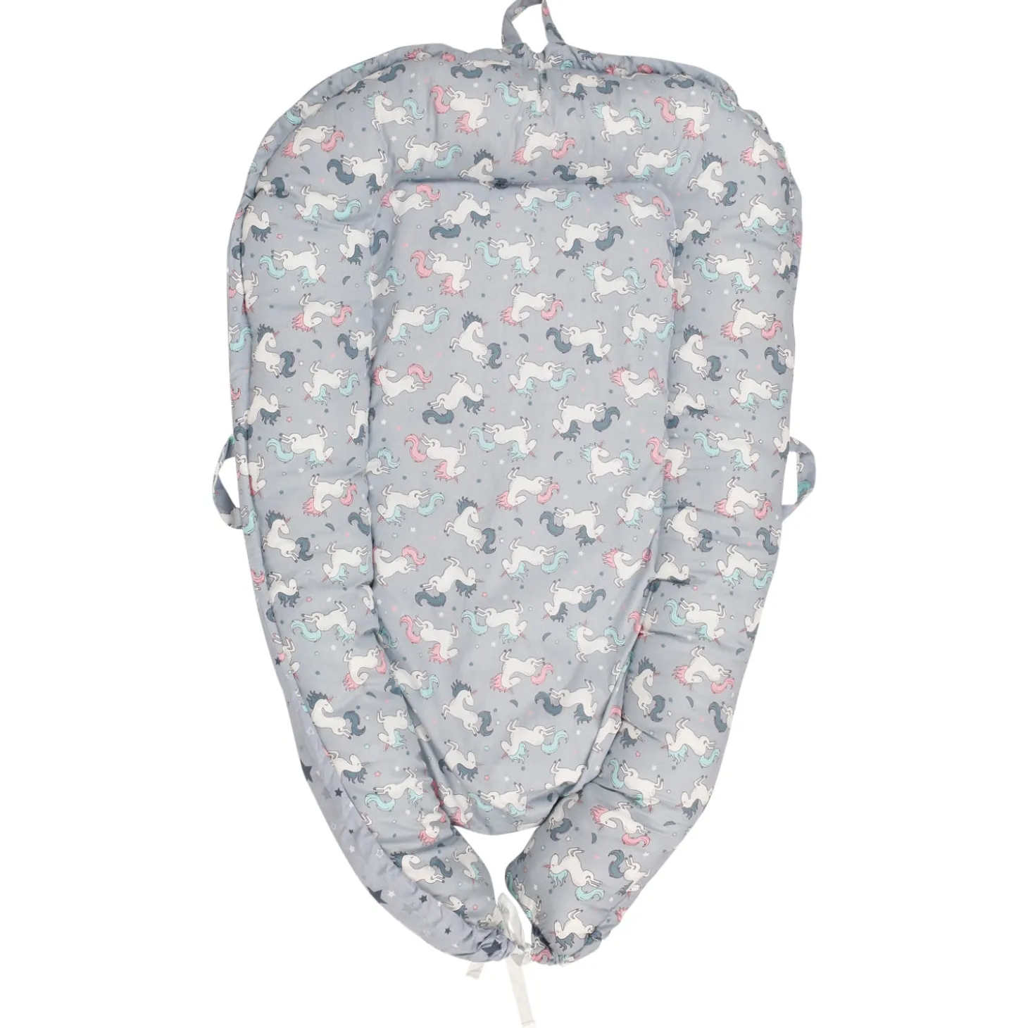 Baby Bed Cum Carry Nest Starry Unicorn Grey