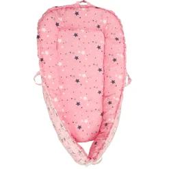 Baby Bed Cum Carry Nest Star And Rabbit Pink