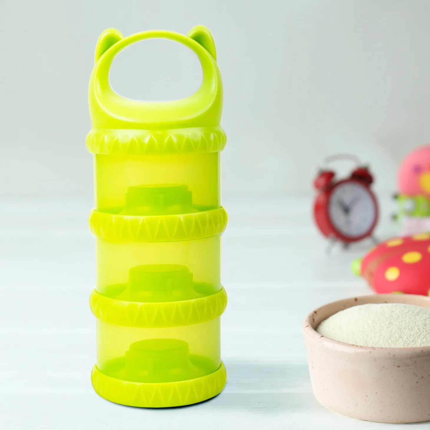 Baby Moo 3 Layer Portable BPA Free Milk Powder Container - Green