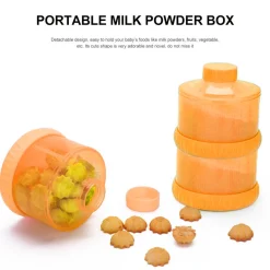 Baby Moo 3 Layer Portable BPA Free Milk Powder Container - Orange