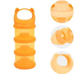 Baby Moo 3 Layer Portable BPA Free Milk Powder Container - Orange