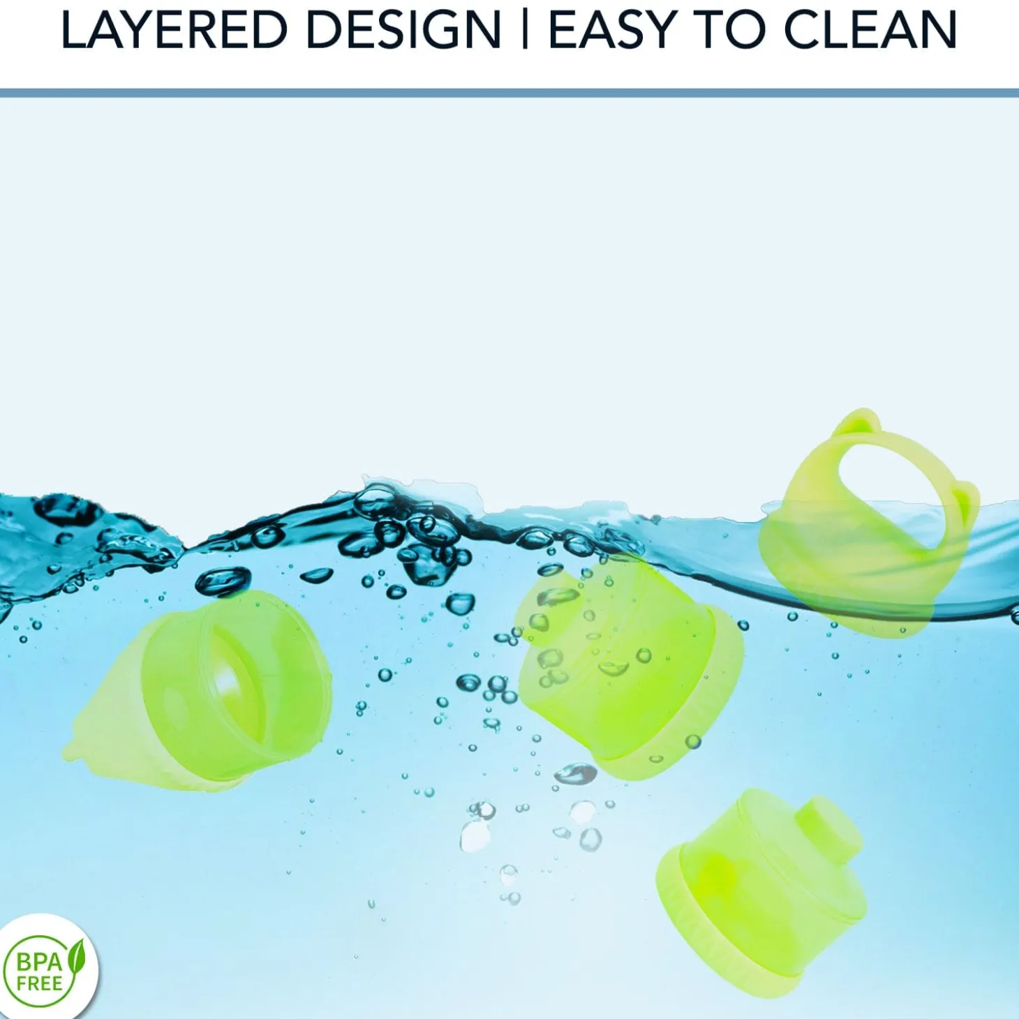 Baby Moo 3 Layer Portable BPA Free Milk Powder Container - Green
