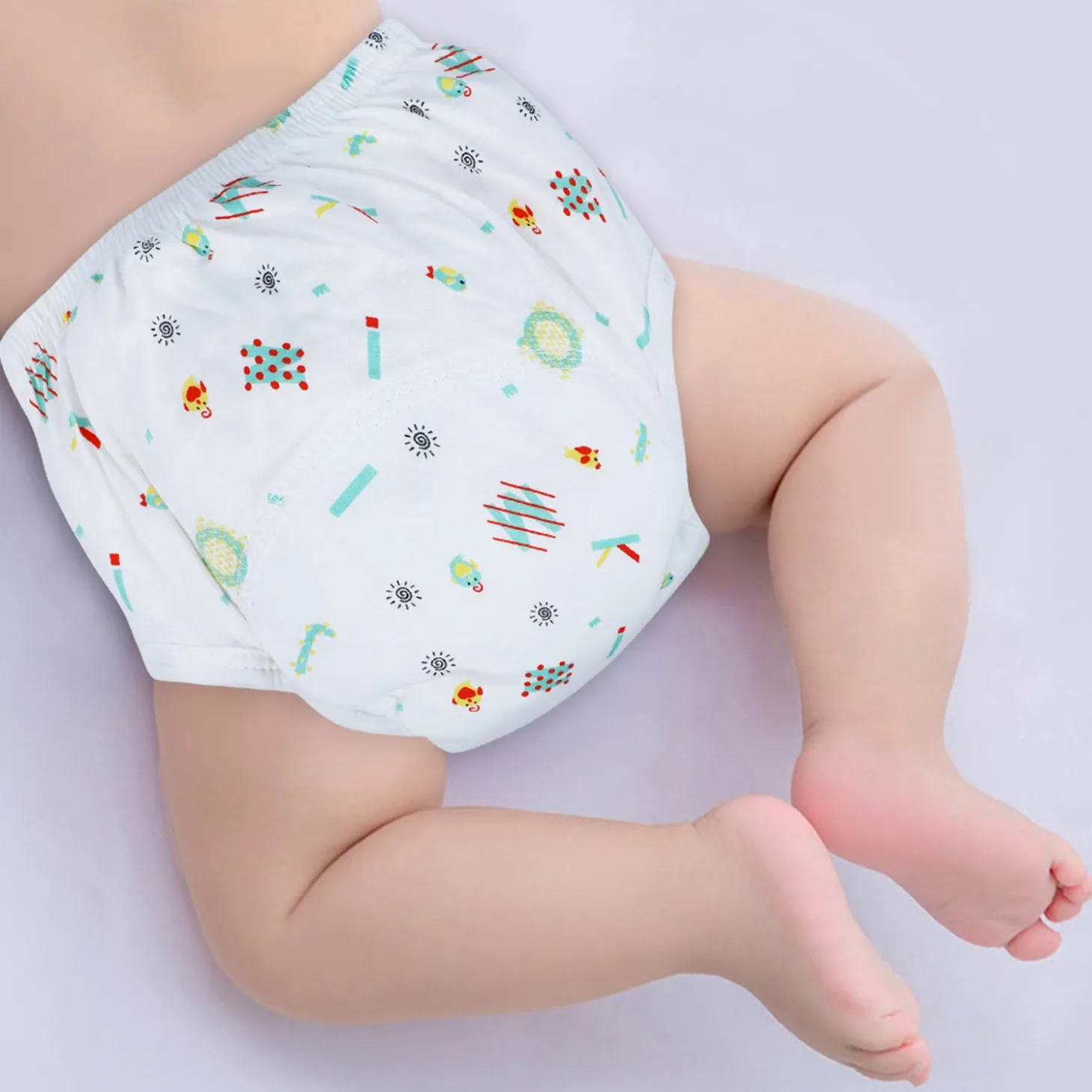 Baby Moo Abstract Letters Reusable Cloth Training Diaper Panty - Multicolour