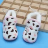 Baby Moo Abstract Spots Soft Slip-On Anti-Skid Plush Warm Booties - Pink