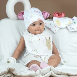 Baby Moo Adorable Animal Print Infant Essentials 10 Pcs Muslin Clothing Gift Set - Multicolour