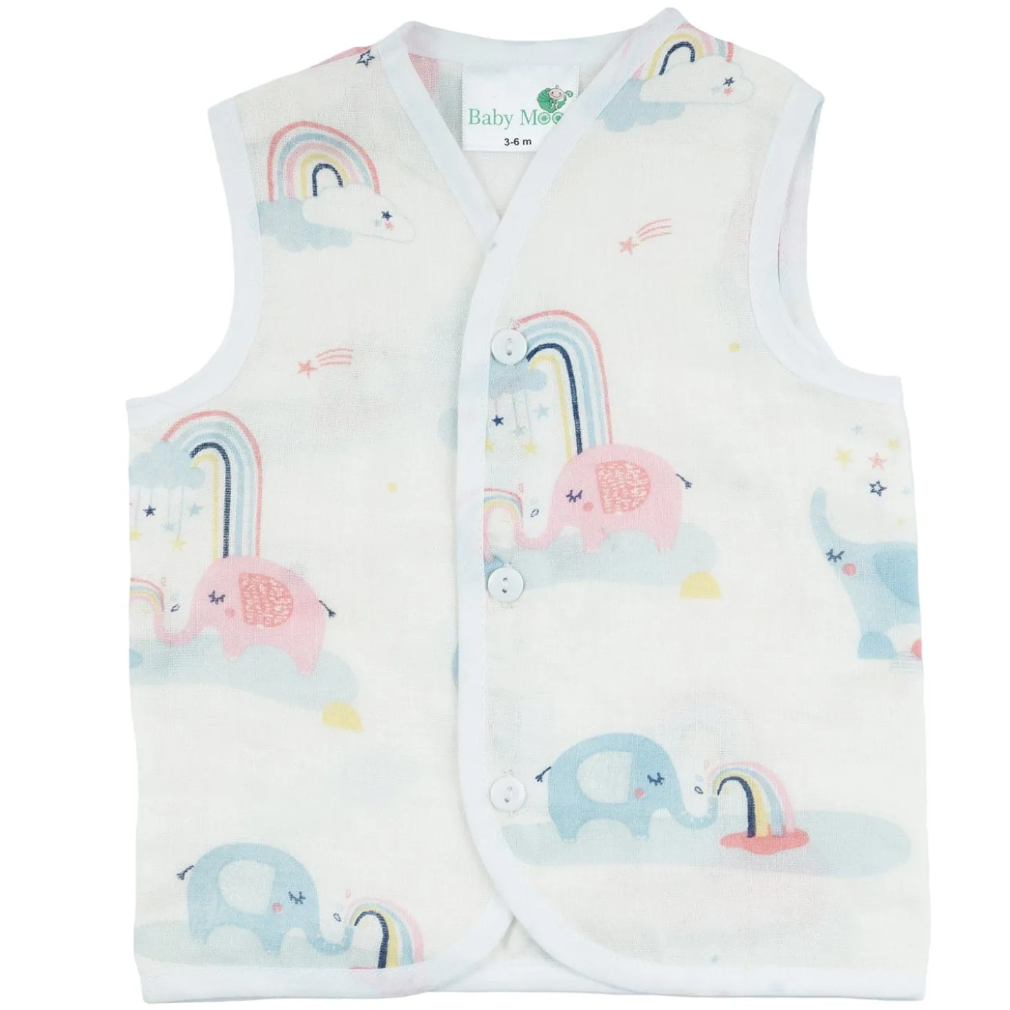 Baby Moo Adorable Animal Print Infant Essentials 10 Pcs Muslin Clothing Gift Set - Multicolour