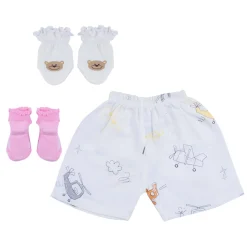 Baby Moo Adorable Animal Print Infant Essentials 10 Pcs Muslin Clothing Gift Set - Multicolour