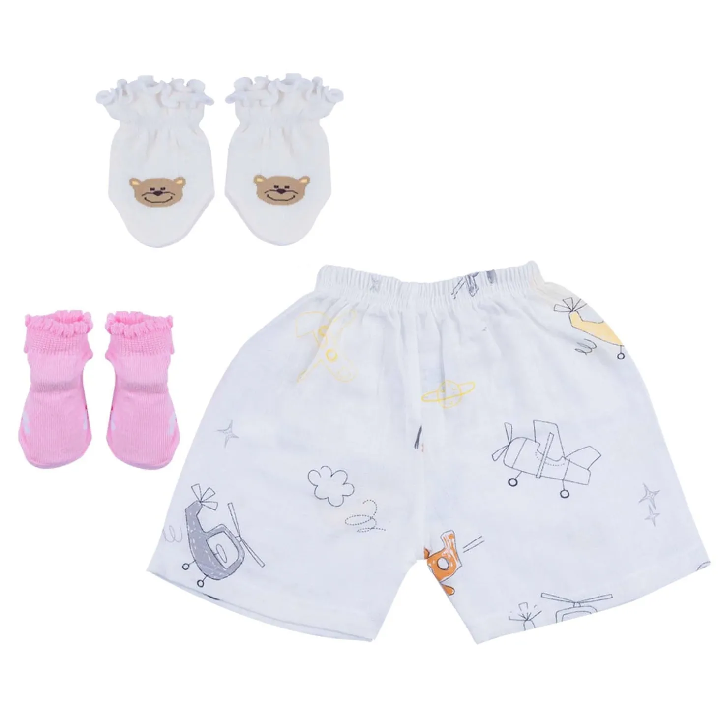 Baby Moo Adorable Animal Print Infant Essentials 10 Pcs Muslin Clothing Gift Set - Multicolour