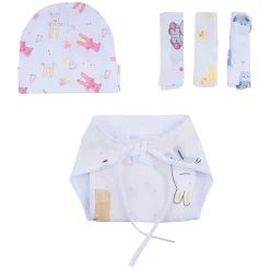 Baby Moo Adorable Animal Print Infant Essentials 10 Pcs Muslin Clothing Gift Set - Multicolour