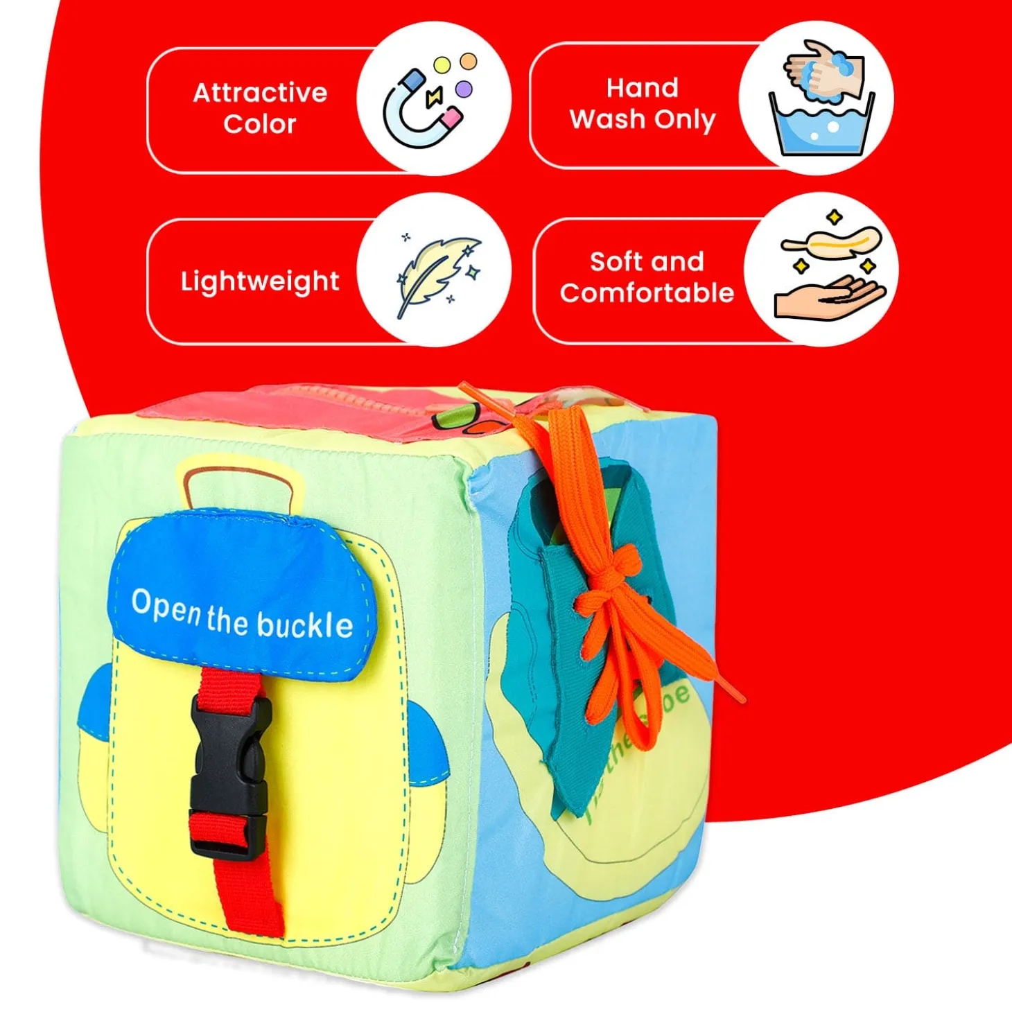 Baby Moo All In One Activity Cube 6 Side Play Educational Toy - Multicolour