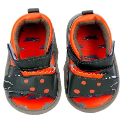 Baby Moo Alligator Velcro Straps Anti-Skid Open Toe Sandals - Green, Orange