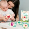 Baby Moo Alphabet A To Z 26 Flash Cards - Green, Peach