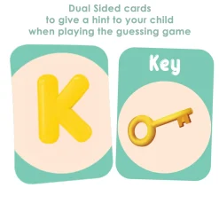 Baby Moo Alphabet A To Z 26 Flash Cards - Green, Peach