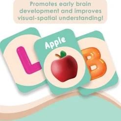 Baby Moo Alphabet A To Z 26 Flash Cards - Green, Peach