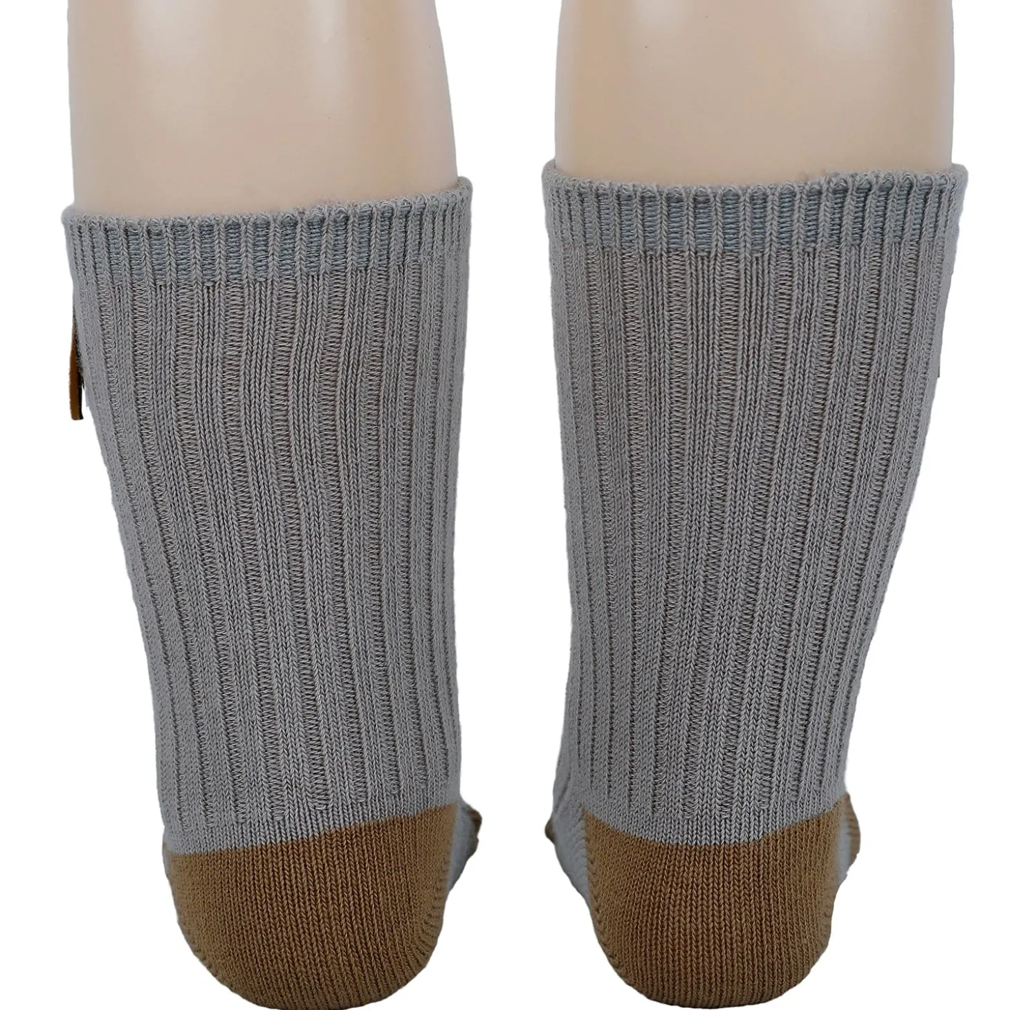 Baby Moo Animal Applique Ribbed Soft Socks Pack of 2 - Grey, Blue