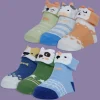 Baby Moo Animal 3D Anti-Skid Socks Booties Pack of 6 - Blue, Green