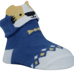 Baby Moo Animal 3D Anti-Skid Socks Booties Pack of 6 - Blue, Green