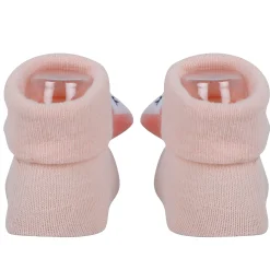 Baby Moo Animal 3D Rattle Anti-Skid Socks Booties Pack of 2 - Blue, Peach