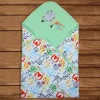 Baby Moo Animal Embroidery Soft Reversible Wrapper - Green