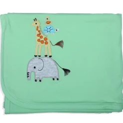 Baby Moo Animal Embroidery Soft Reversible Wrapper - Green