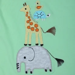 Baby Moo Animal Embroidery Soft Reversible Wrapper - Green