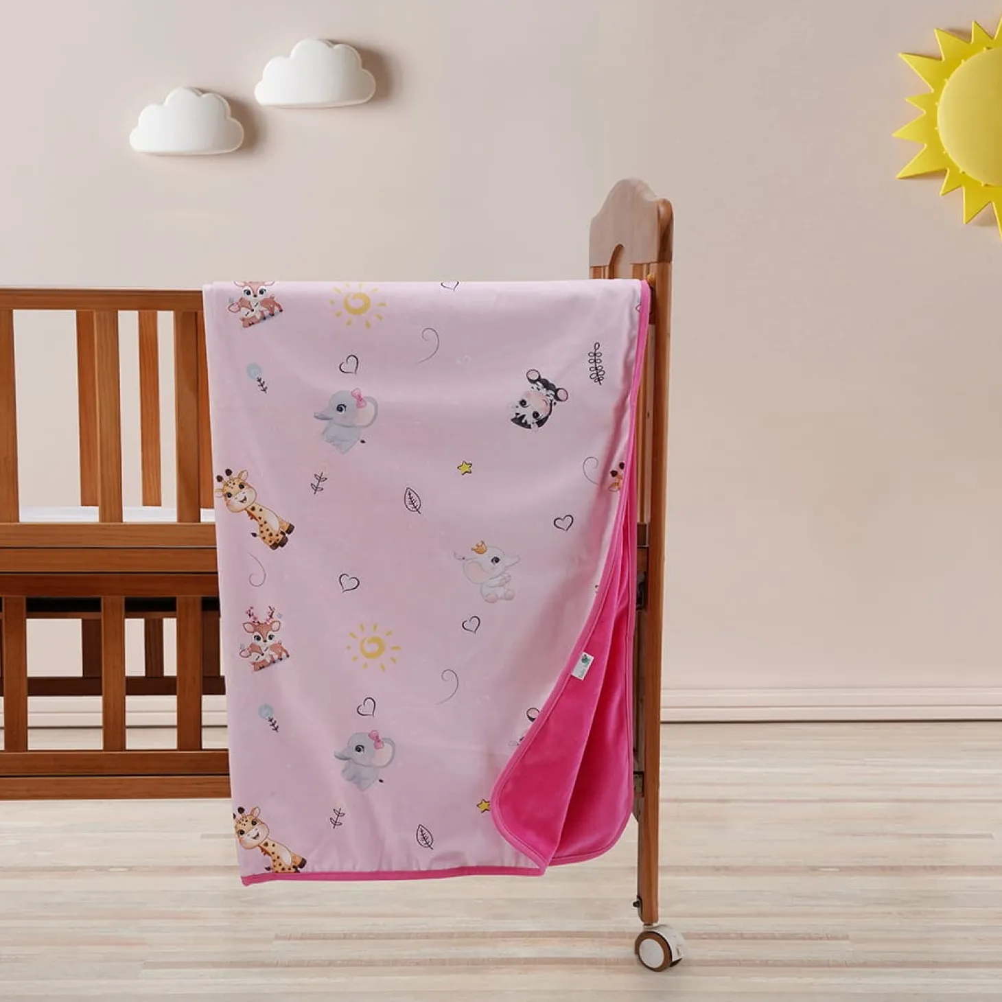 Baby Moo Animal Kingdom All Season Premium Blanket - Pink