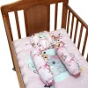 Baby Moo Animal Kingdom Soft Velvet U Pillow, 2 Side Bolsters Mattress Set - Pink