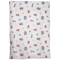 Baby Moo Animal Kingdom Soft Velvet U Pillow, 2 Side Bolsters Mattress Set - Pink