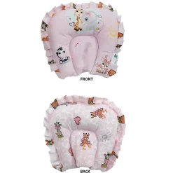 Baby Moo Animal Kingdom Velvet Side Bolster And U Shape Matching Pillow Set - Pink