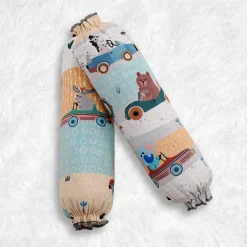 Baby Moo Animal Safari 2 Pcs Velvet Large Bolster Set - Yellow