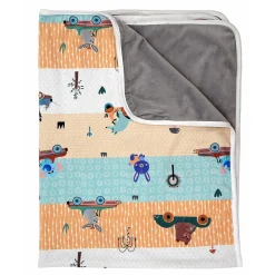 Baby Moo Animal Safari All Season Premium Blanket - Yellow